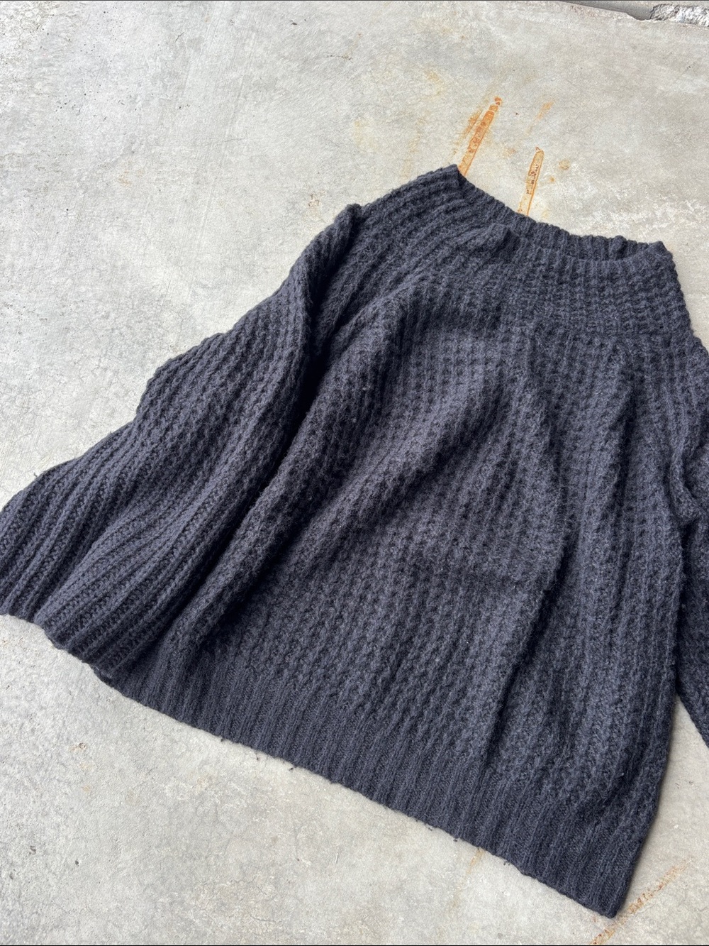 Anthropologie Maeve Black Dionne Bell Sleeved Sweater Waffle-Knit Sweater 2X - Picture 4 of 8